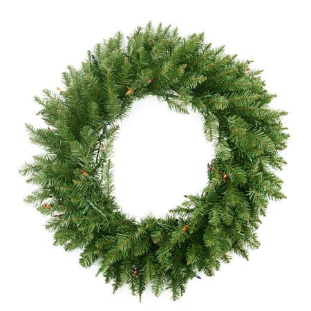 36" Pre-Lit Northern Pine Artificial Christmas Wreath - Multi-Color Lights