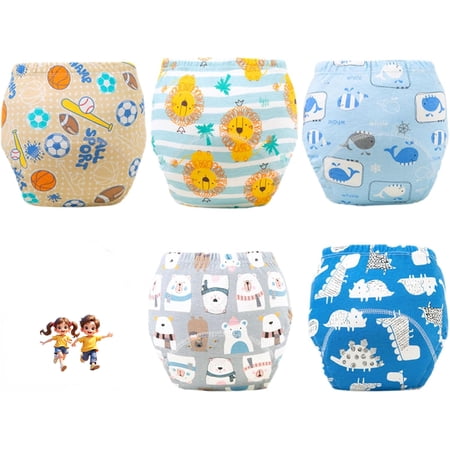 LINXI Training Pants for Boys and Girls,Potty Training Underwear,Soft Cotton Absorbent Training Pant, Breathable Washable (Set B,Large)