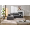 thumbnail image 3 of 98" Sectional Sofa Cloud Couch for Living Room Set,Modern Minimalist L-Shape Style Couch,Upholstered Sleeper 3 Seat Sofa for Living Room,Bedroom,for Home Office,Installation-Free Sofa,Grey, 3 of 9