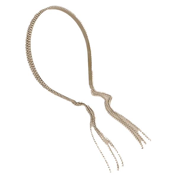 Diadema con borlas de cristal para mujer, pendientes falsos con diamantes de imitación brillantes, cadena para el pelo, aro para el pelo, diadema con joyas para novia y boda para niñas