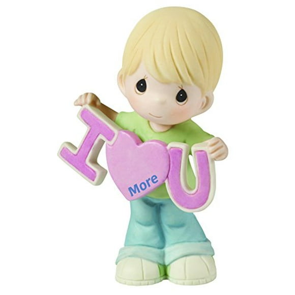 Precious Moments, Love You More" Bisque Porcelain Figurine, Boy, 153002