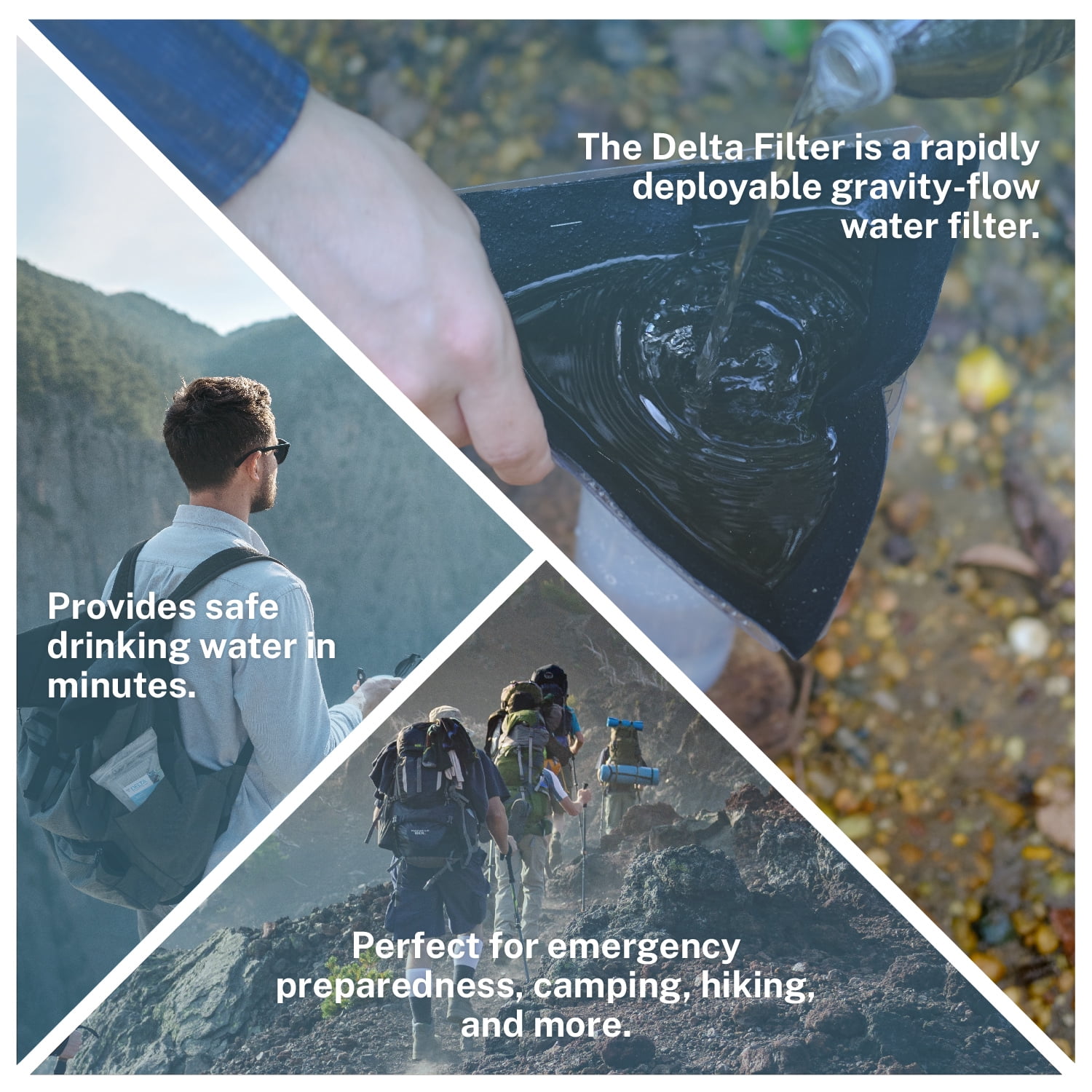 Delta Emergency Water Filter 2 Pack - Lightweight Reusable Purifier for Camping, Hiking, and Survival Preparedness