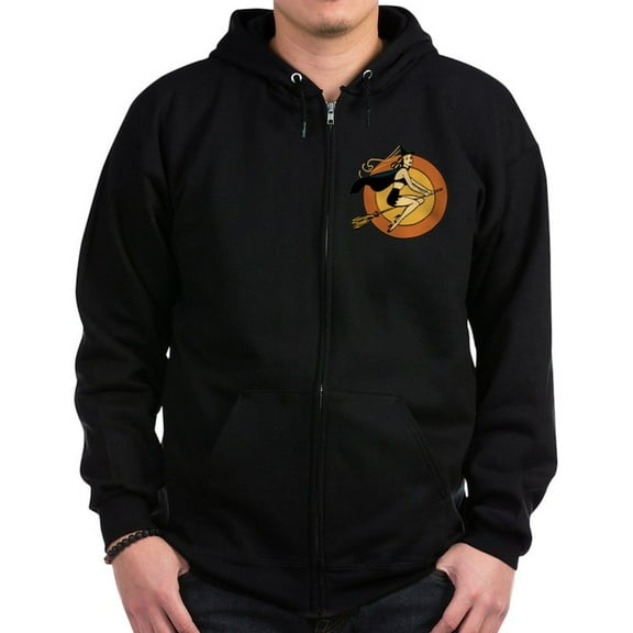 CafePress - Retro Witch Zip Hoodie - Zip Hoodie, Classic Hooded Sweatshirt with Metal Zipper