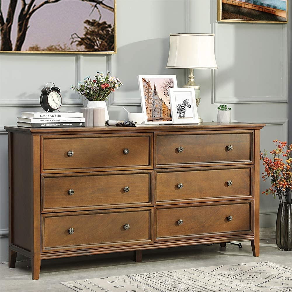 Dressers & Armoires Home & Living Solid Wood 6 Drawer Bedroom Double