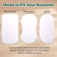 thumbnail image 3 of The Peanutshell Organic Cotton Bassinet Sheets, Bed Sheets for Baby Boys and Girls, White, 2 Pack, 3 of 8