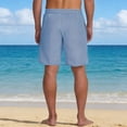 thumbnail image 6 of UVEASISHA Striped Shorts for Men Summer Bermuda Shorts Stretchy Waist Casual Vacation Shorts Drawstring Straight Leg Loose Fit Short Pants with Pockets Blue XXL, 6 of 8