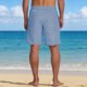 thumbnail image 4 of Pantalones Cortos Casuales de Rayas de los Hombres con Cintura Elástica con Cordón Y Bolsillos Inclinados, Poliéster Suave, 4 of 7