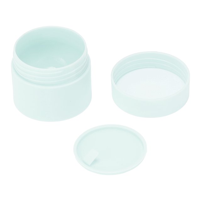 Ofertas Únicas 1 Pc Caja de Crema Refillable Frosted de Doble Capa para Viajes Camping al Aire Libre Gimnasio Azul-20g/0.71oz