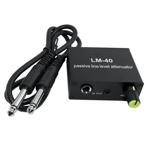 Audio Passive Attenuator,Line Output Signal Sound Card,Speaker,Microphone,Mic Port,High Low Level Converter 6.5 Line,1 x Audio Passive Attenuator 1 x cable,Black