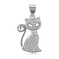 thumbnail image 3 of Cutiepie 1.50 Ct Round Cut Lab Created Diamond Cat Shape Charm Pendant 14K White Gold Over, 3 of 3