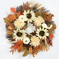 thumbnail image 2 of 17.7" Fall Pumpkins Berry Artificial Maples Leaves Wreath Artificial Fall Wreaths for Front Door for Autumn Thanksgiving Harvest Festival Decorations Indoor and Outdoor, 2 of 8