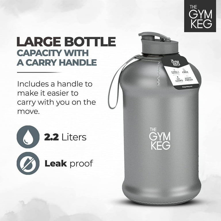 THE GYM KEG Sports Water Bottle (2.2 L) | Half Gallon | Carry Handle | Big  Water Jug