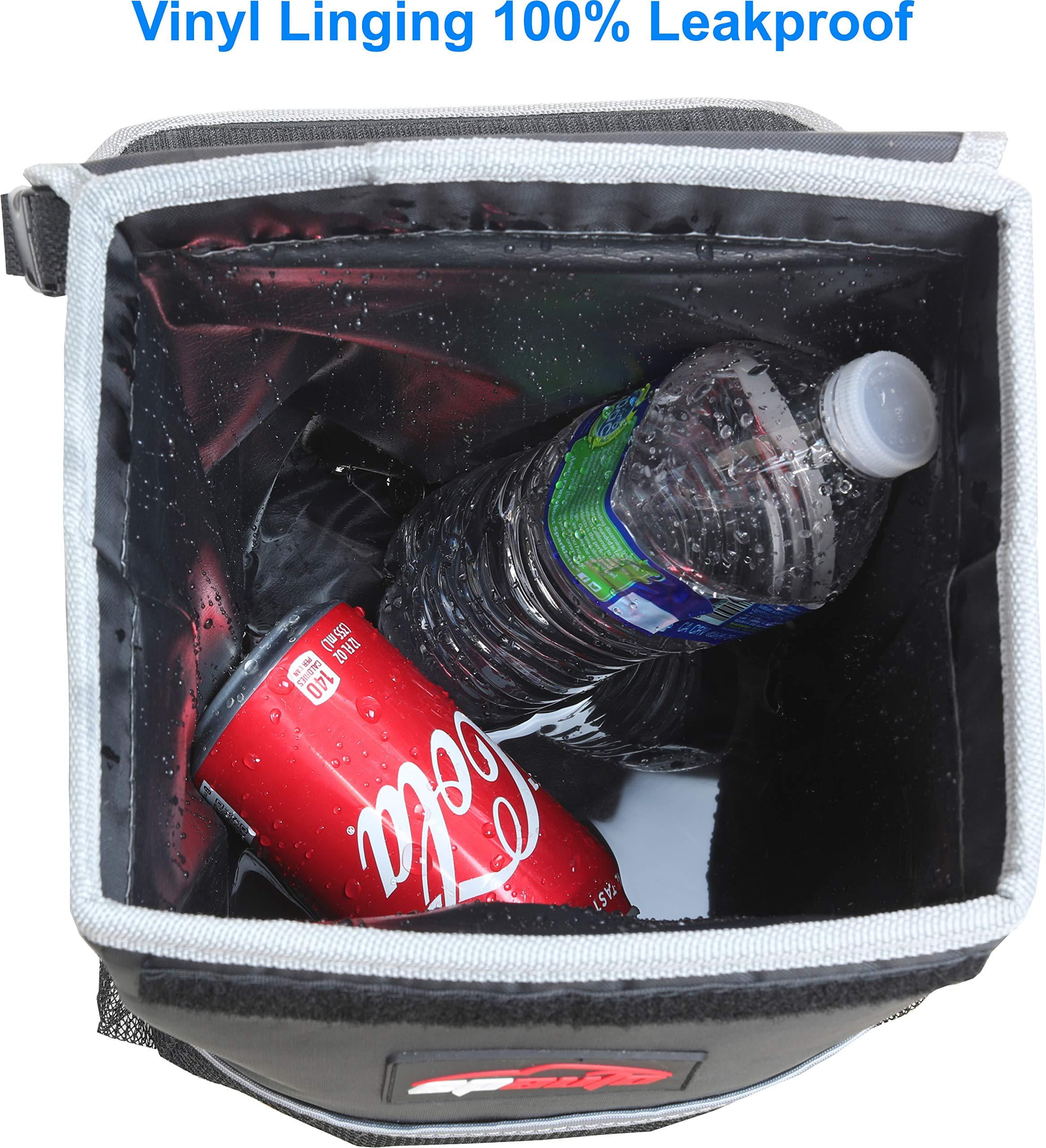 Green EPAuto Car Trash Can with Lid and Storage Pockets