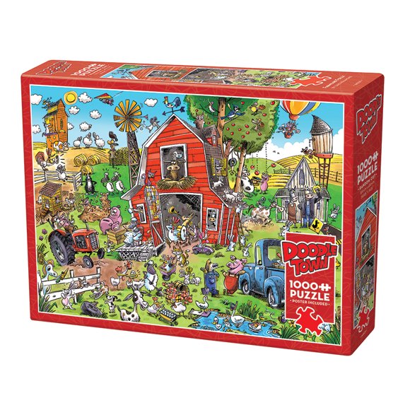 Cobble Hill Casse-Tête - DoodleTown : Folie de Ferme, Casse-Tête de 1000 Pcs