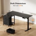 thumbnail image 4 of GUNAITO 55.1" Electric Standing Desk with 3-Drawer Cabinet, Adjustable Height Desk with Memory Panel, Office & Gaming Desk，Black, 4 of 12