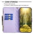 thumbnail image 4 of Wallet with [RFID Blocking] [9 Card Slots ] Zipper Pocket Phone (1) Premium Soft PU Leather Magnetic Flip Folio with Wrist Strap Kickstand Protective Cover for Nothing Phone (1),
Purple, 4 of 10