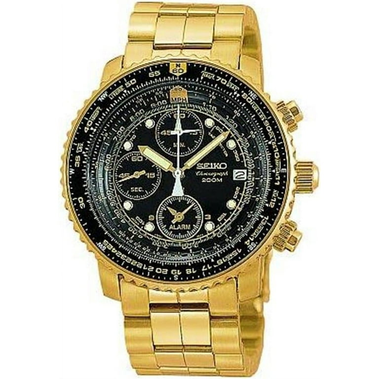 Seiko Men's SNA414 Gold Stainless-Steel Quartz Dress Watch