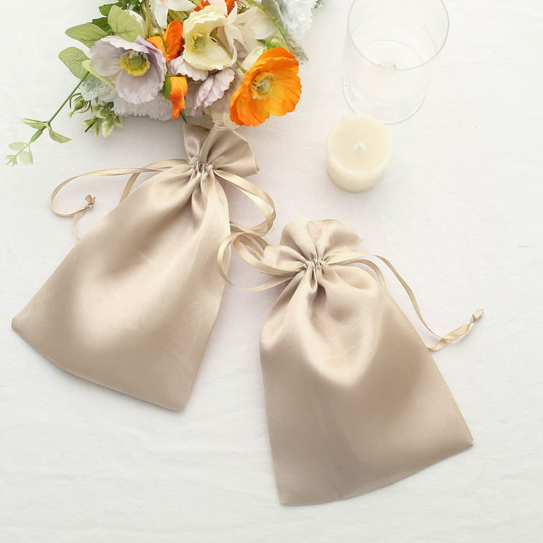 Floral Gift Bags Drawstring Pouch Set for Wedding Party Favors