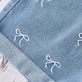 thumbnail image 4 of Girls Bow Embroidered Denim Shorts, High Waist Rolled Hem Jean Shorts for Summer Daily Wear and Outdoor Activities Sky Blue 12Y, 4 of 6