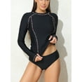 thumbnail image 5 of Beautyin Women Rashguard Long SLeeve Solid Color Rainbow Thread Swimwear, 5 of 7