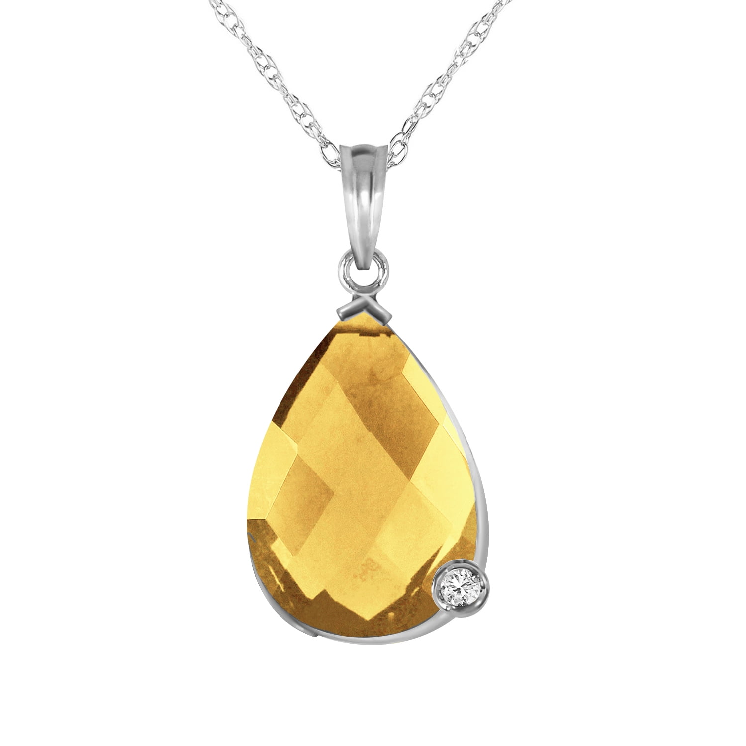 Galaxy Gold 14K Solid Gold 5.04 Carat Natural Diamond Briolette Necklace for Women - White Gold Fine Jewelry