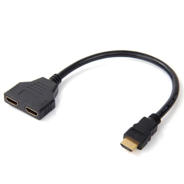 4K HDMI Splitter Adapter, 1 Male to 2 Female Cable Converter for PC, Laptop, TV & Monitor