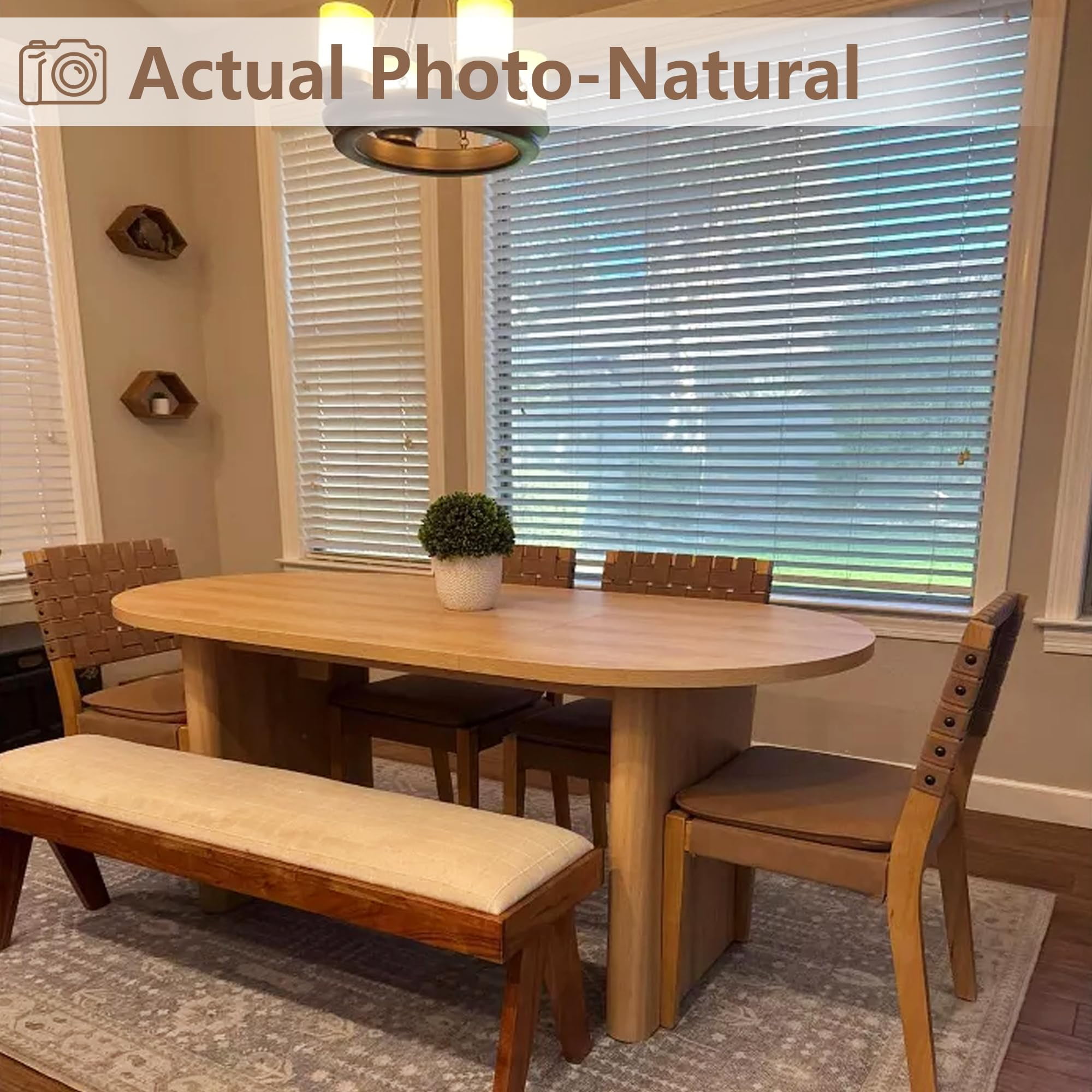 70.8 Inch Oval Executive Desk - Long Large Wooden Computer Desk & Writing Table for Home Office Workstation