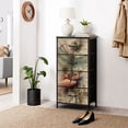 thumbnail image 6 of Dresser for Bedroom with 4 Storage Drawers Dragonfly Vintage Floral Script Soft Pastel Flowers Dressers Chest of Drawers Steel Framed Fabric Closet Organizers for Dorm Entryway End Table, 6 of 8