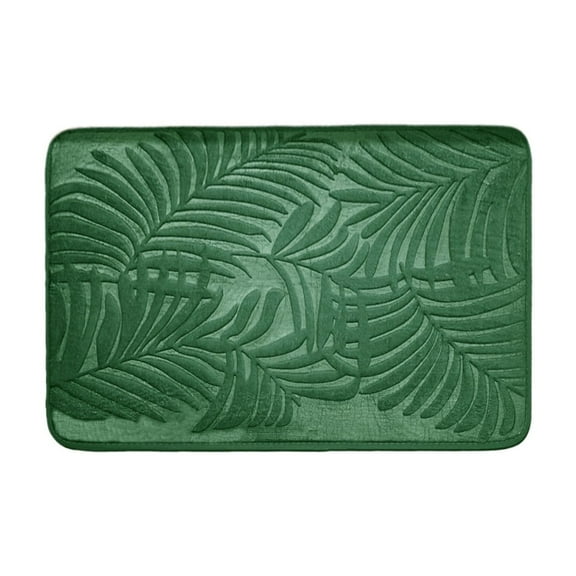 Hiroekza Slow-rebound Foam Bathroom Rugs Non Slip Washable Bath Mat 40x60cm Quick Dry Anti Mold Polyester Rug for Shower Room Toilet Entrance Modern Green