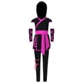 thumbnail image 3 of Eandarui Kids Boys Girls Ninja-style Costumes Sleeveless Hooded Top and Pants Set for Theme Party Cosplay Hot Pink 8, 3 of 5