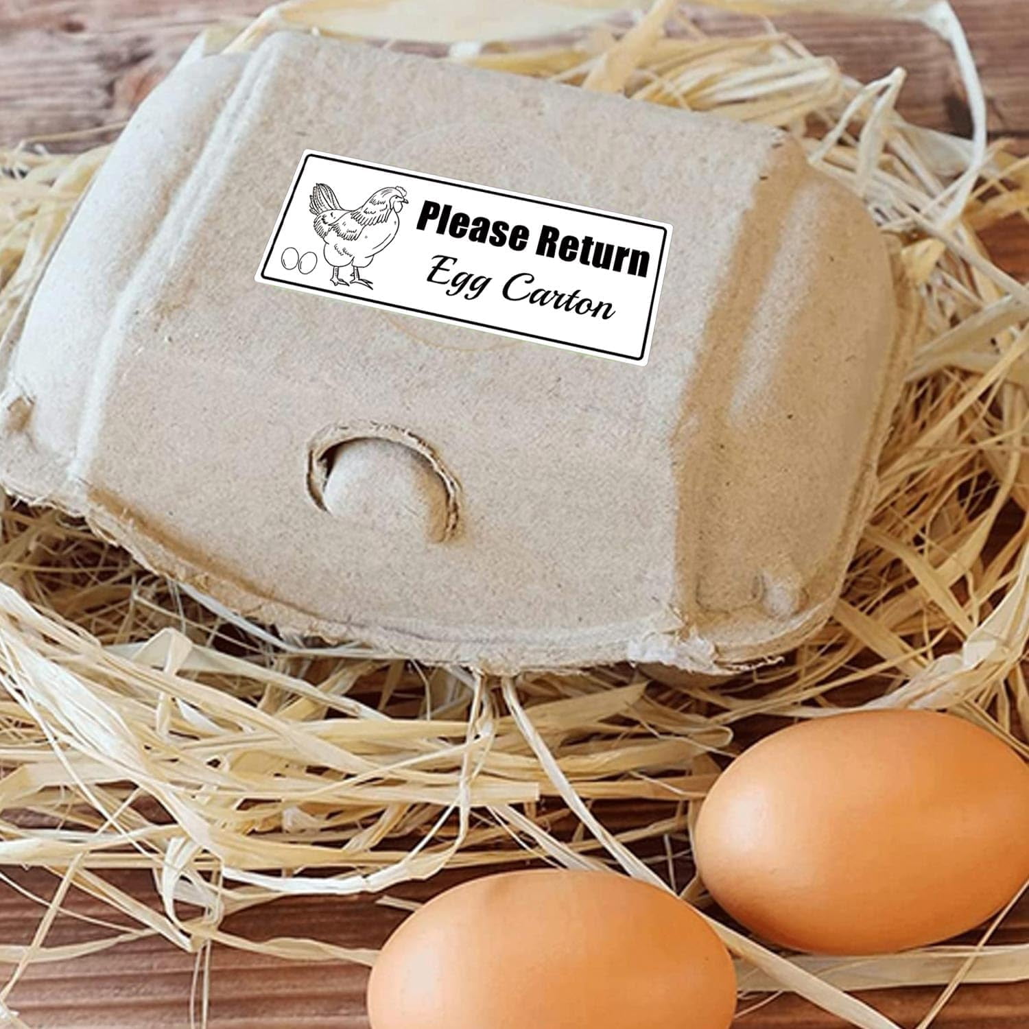 1000pcs Chicken Egg Carton Labels – 2 Rolls, 1.38" Round Farm Fresh & Please Return Stickers