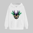 thumbnail image 2 of VBTAPA Mardi Gras Hoodies for Women Carnival Mask Graphic Print Hooded Sweatshirt Drawstring Pullover Hoodie with Kangaroo Pocket White XL, 2 of 6