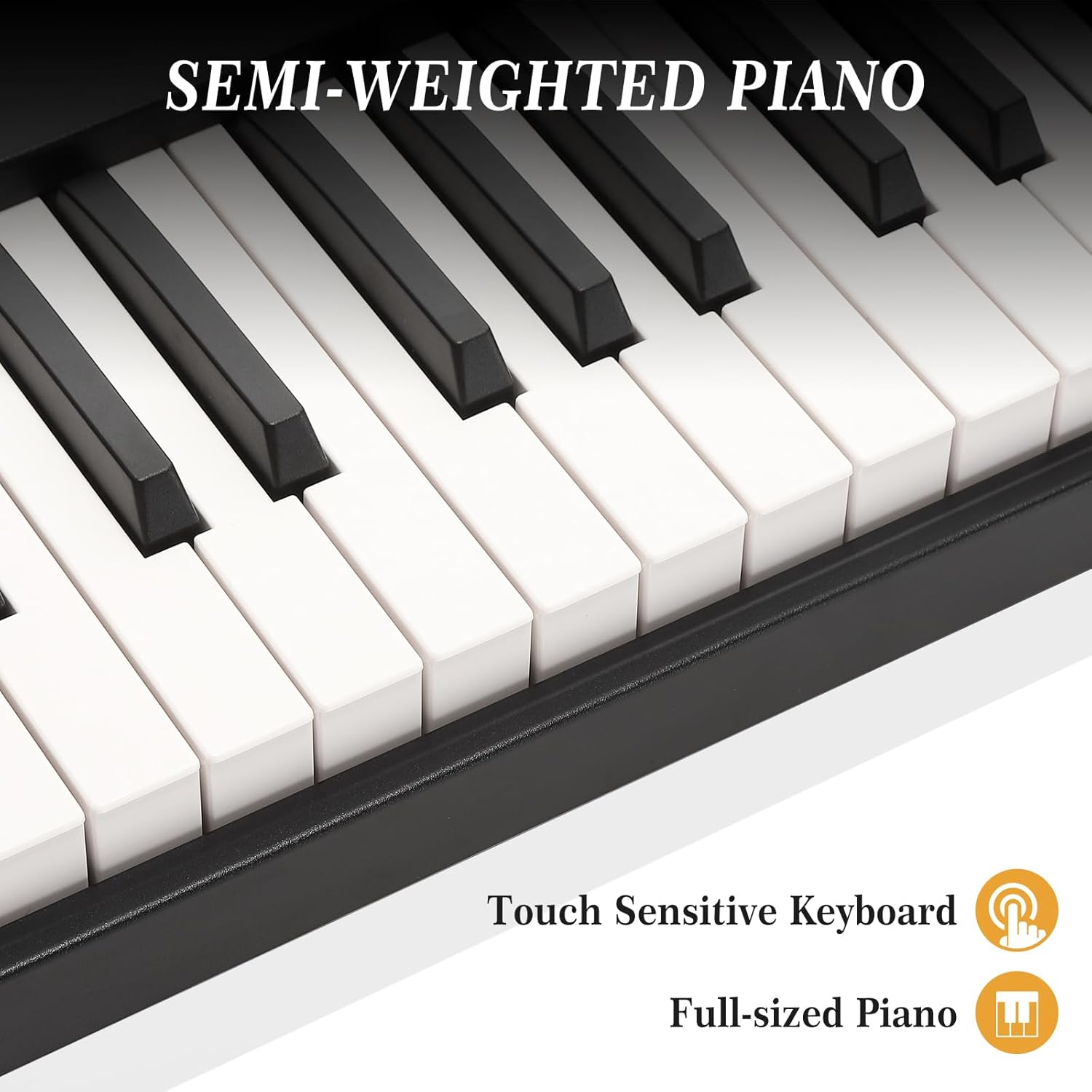 Piano Keyboard 88 Keys Semi-weighted, Full-Size Electric Keyboard Piano for Beginners,Portable Keyboard with Stand,Headphones,Sustain Pedal,Handbag,Bluetooth, USB MIDI