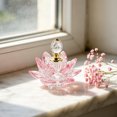 thumbnail image 1 of Houderco Decorative Bottles De Cristal Rosa En Forma De Loto Para Perfumes Y Esenciales, 1 of 6
