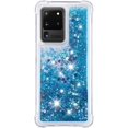 thumbnail image 3 of Compatible with Samsung Galaxy S20 Ultra Case Glitter Luxury Cute Love Liquid Quicksand Clear TPU Girls Women Stylish Bumper Shockproof Protective Case for Samsung Galaxy S20 Ultra Blue YB, 3 of 12