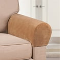 thumbnail image 5 of 2pcs Stretch Armrest Covers Velvet Arm Covers for Chairs Couch Sofa Armchair Slipcovers, 5 of 8