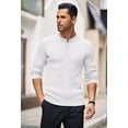 thumbnail image 6 of COOFANDY Mens Knit Sweater Casual Henley Shirts Long Sleeve Pullover Sweater Button Down Shirts Fall Tops, 6 of 8