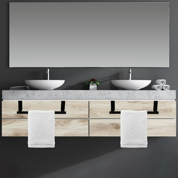 MERRYHAPY 2-Pack Black Bathroom Towel Rack Shelf for Hanging and Organizing Towels, Space-Saving Wall Mounted Storage Solution