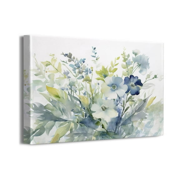 Watercolor Floral Decor Wall Art Rustic Pictures Wall Decor Farmhouse Bathroom Decor Morden Painting Canvas Print Decor for Office Bedroom Kitchen Dining Room 16x12 Inch