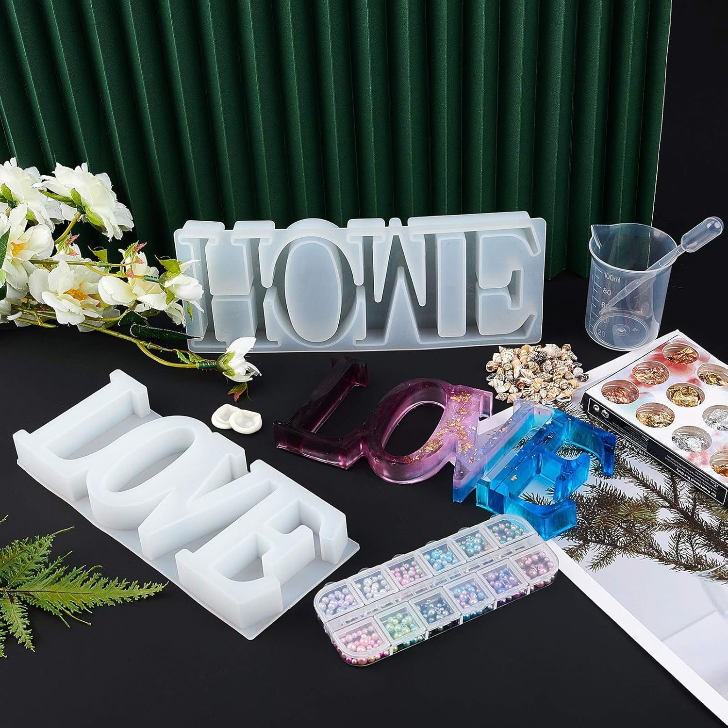 279PCS Love Home Resin Silicone Mold Resin Word Mould Epoxy Resin Moulds Jewelry Making Tool DIY