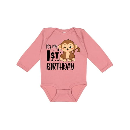 

Inktastic Monkey Its My 1st Birthday Gift Baby Boy or Baby Girl Long Sleeve Bodysuit