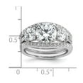 thumbnail image 2 of 8mm 925 Sterling Silver Rhodium Plated 3-stone Cubic Zirconia With 2 Bands Ring Set Size 6 Ring for Women and Men, 2 of 2