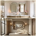 thumbnail image 4 of Fahomiss 28"x40" Black Bathroom Wall Mirror, Irregular Curved Metal Framed Mirror, 4 of 8
