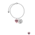 thumbnail image 2 of Delight Jewelry Acrylic Pink "Puppy Love / Take a Walk" Heart - Domed Thank You Charm Bracelet, 6"+2", 2 of 5