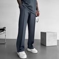 thumbnail image 2 of OSOLU Men Solid Color Long Trousers Tether Pants Sports Sweatpants Street Casual Trousers Daily Relaxed Fit Breathable Workout Training Joggers Bottoms, 2 of 6
