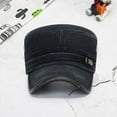 thumbnail image 4 of Shenmeida Men's Cotton Army Cap Cadet Hat Trucker Dad Hat Military Flat Top Adjustable Classic Baseball Cap, 4 of 7