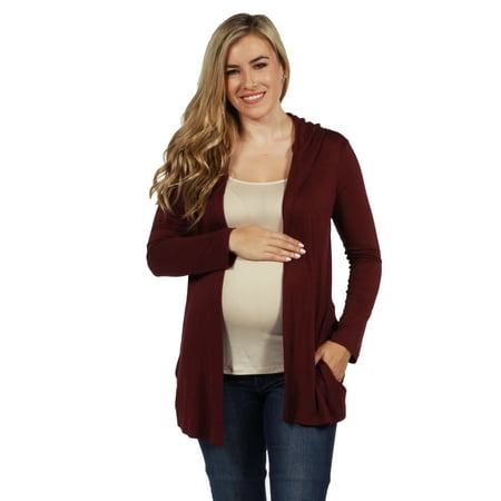 24seven Comfort Apparel Best of Both Lightweight Maternity Hoodie (Best Jackets For Pregnancy)