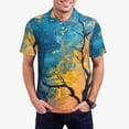 thumbnail image 2 of Salouo Abstract Night Sky Tree for Men's Short Sleeve Polo Shirts,Polo Shirts for Men Performance Short Sleeve Golf Shirt Athletic Casual Collared T-Shirt-Medium, 2 of 8