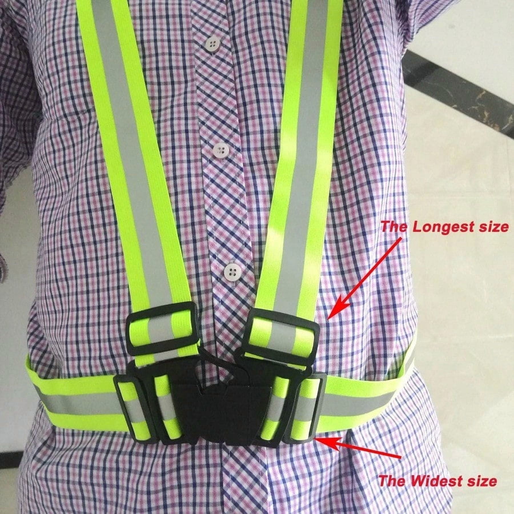 Zojo Reflective Vest Lightweight Adjustable Safety High Visibility For Running Fits Outdoor Cloth Pack Of 10 Neon Yellow