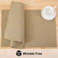 thumbnail image 5 of decorUhome Placemats Set of 6 - Cotton Linen Blend Washable Heat Resistant Dining Table Mats, Linen, 13" x 19", 5 of 8